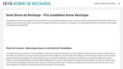 Devis Borne de Recharge